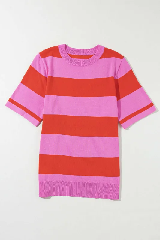 Threaded Pear Alisson Striped Knitted Top made by Threaded Pear