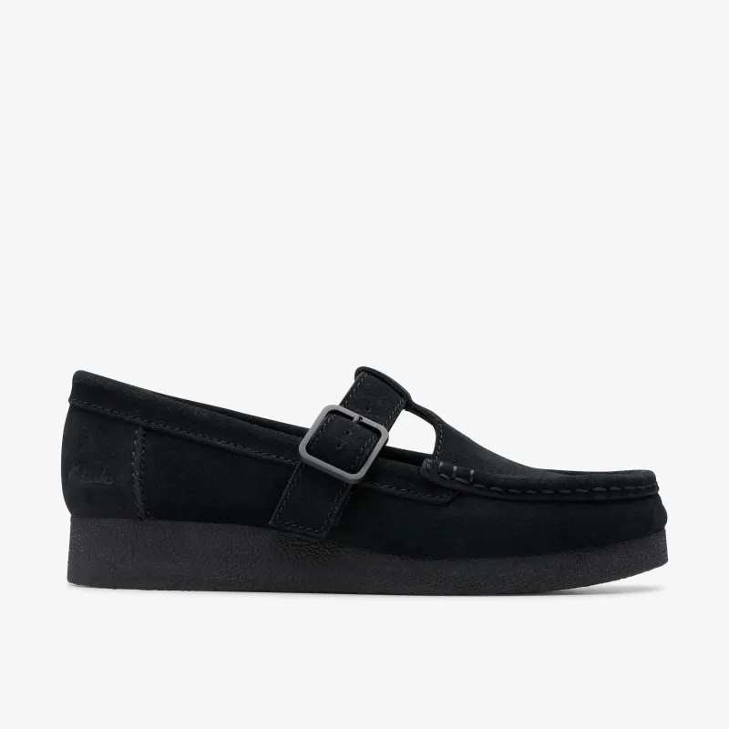 Clarks Womens Wallabee Evo Bar - Black Suede made by Clarks