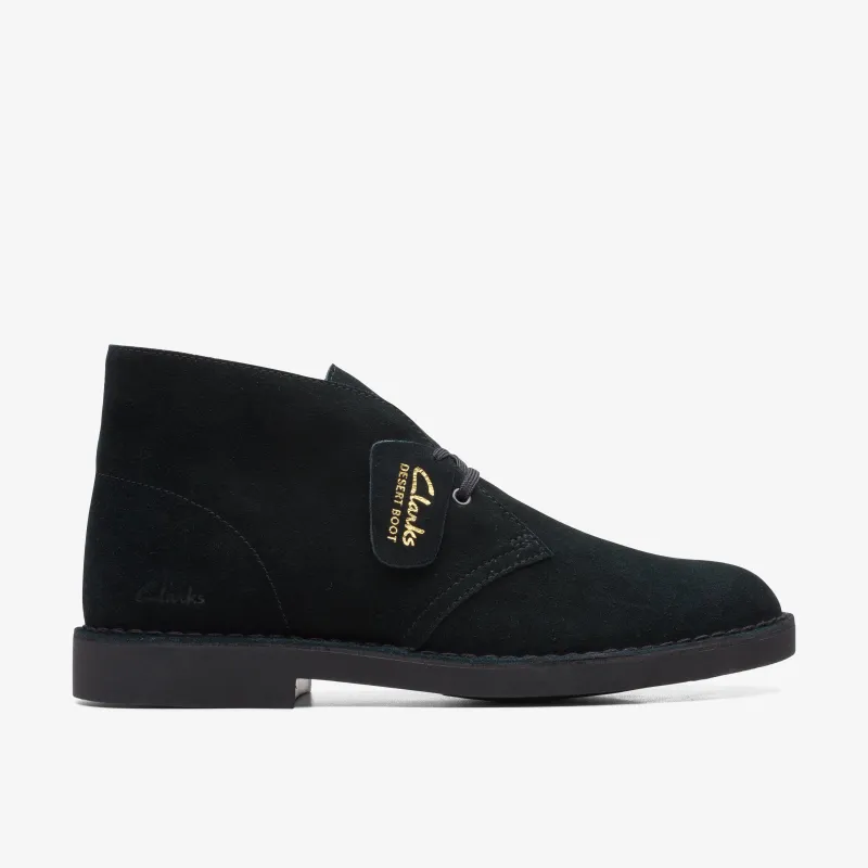 Clarks Mens Desert Boot Evo - Black Suede made by Clarks
