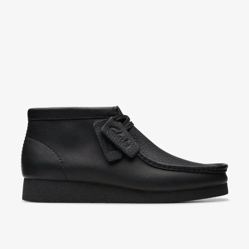 Clarks Mens Wallabee Evo Boot - Black Leather made by Clarks