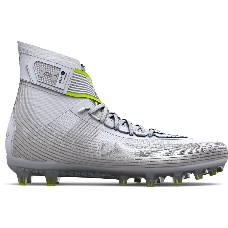 Under Armour Mens Highlight MC Football Cleat - White/Metallic Silver/Metallic Silver made by Under Armour