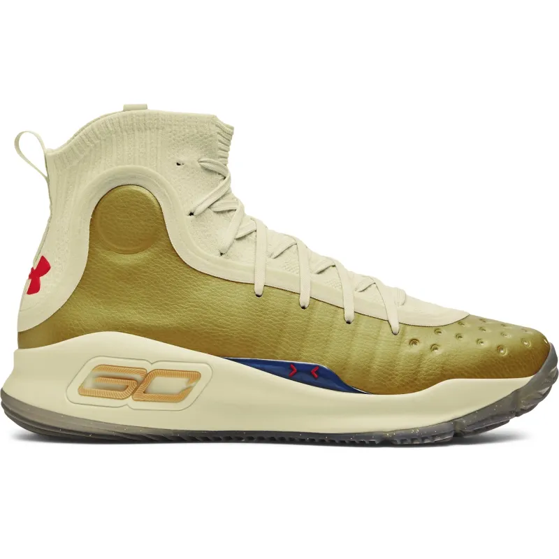 Under Armour Mens Curry 4 Retro - Metallic Gold/White made by Under Armour