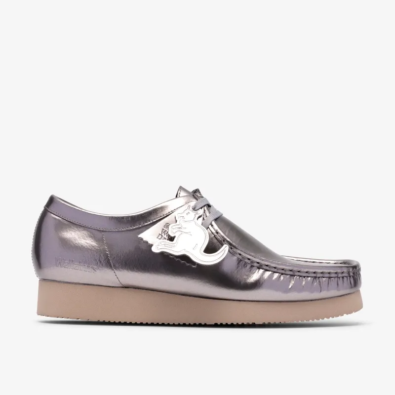 Clarks Mens Wallabee 2604 - Silver Patent made by Clarks