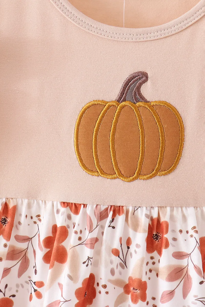 Floral Pumpkin Embroidery Ruffle Dress sold by Zulily product image thumbnail 2