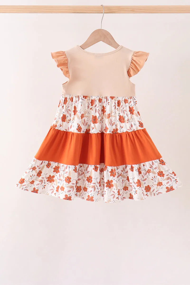 Floral Pumpkin Embroidery Ruffle Dress sold by Zulily product image thumbnail 4