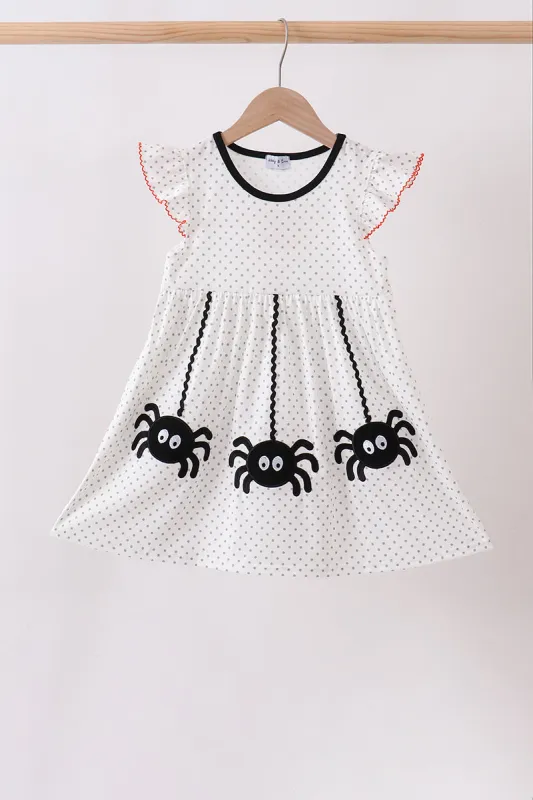 Black Spider Embroidery Ruffle Dress made by Zulily