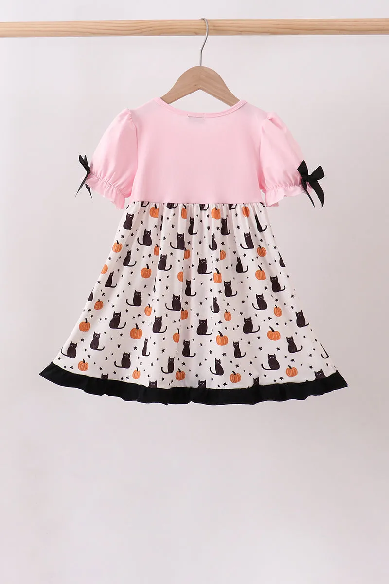 Pink Pumpkin Cat Embroidery Dress sold by Zulily product image thumbnail 5
