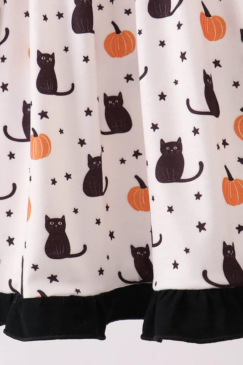 Pink Pumpkin Cat Embroidery Dress sold by Zulily product image thumbnail 3