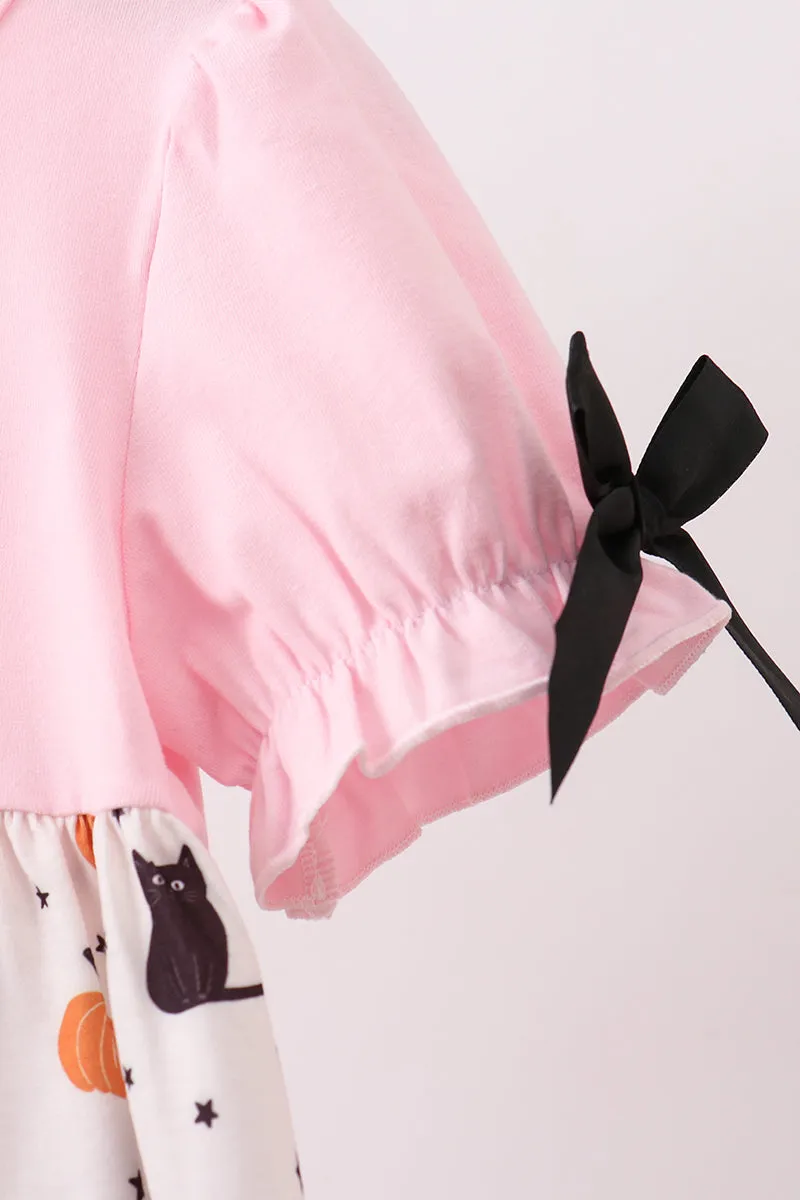 Pink Pumpkin Cat Embroidery Dress sold by Zulily product image thumbnail 4