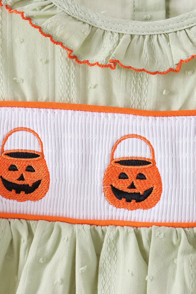 Green Pumpkin Smocked Dress sold by Zulily product image thumbnail 4
