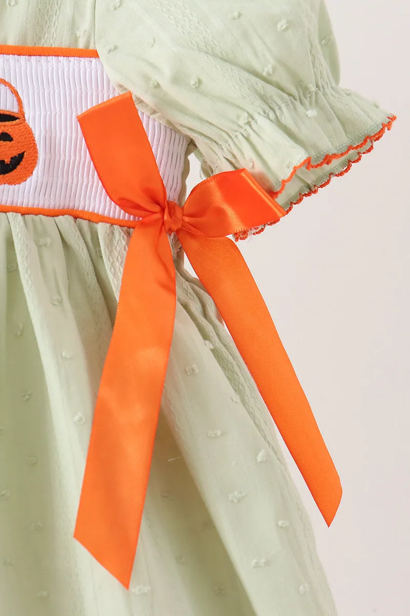 Green Pumpkin Smocked Dress sold by Zulily product image thumbnail 5