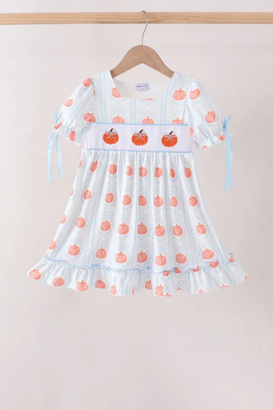 Blue Pumpkin Embroidery Ruffle Dress made by Zulily