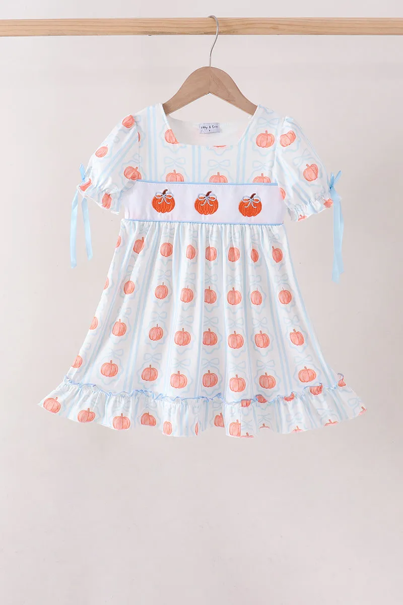 Blue Pumpkin Embroidery Ruffle Dress sold by Zulily