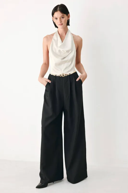 Black & Cream Poise Woven Jumpsuit made by Flying Tomato