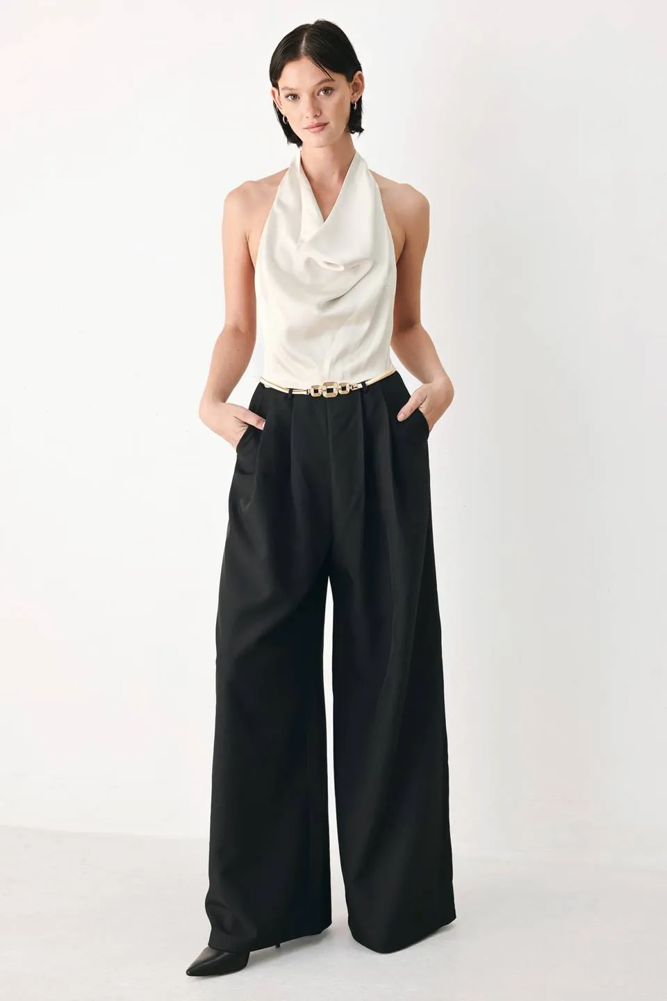 Black & Cream Poise Woven Jumpsuit sold by Zulily