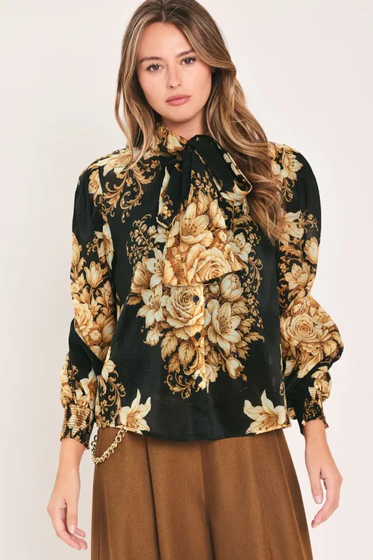 Moonlit Garden Bow Tie Blouse made by Flying Tomato