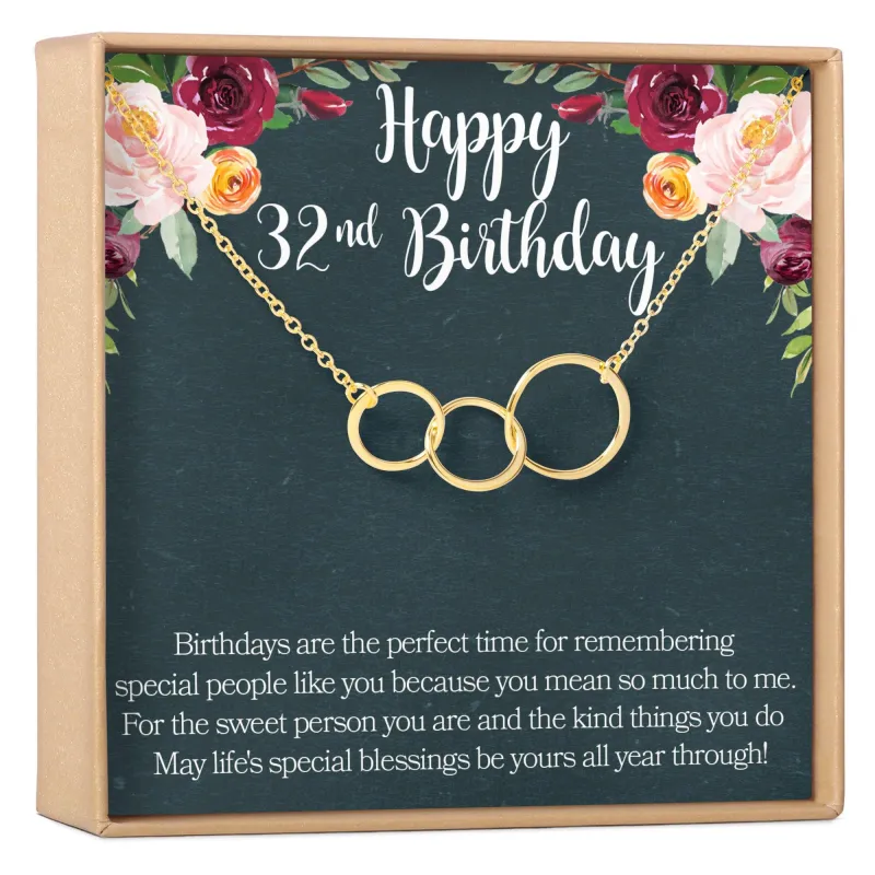 32nd Birthday Necklace made by Zulily