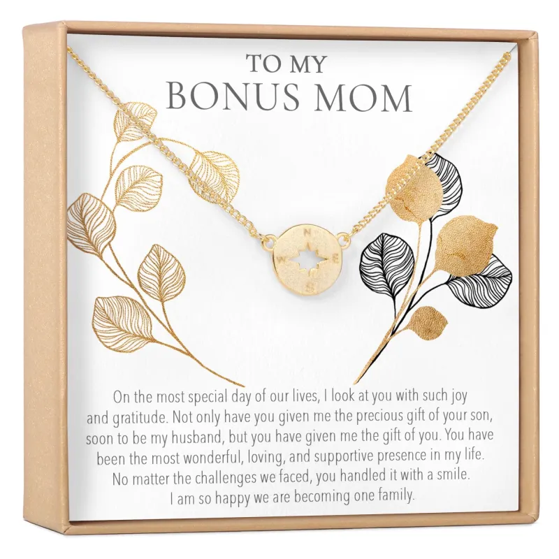 Bonus Mom Compass Pendant Necklace made by Zulily