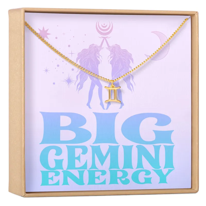 Big Gemini Energy Zodiac Necklace made by Zulily