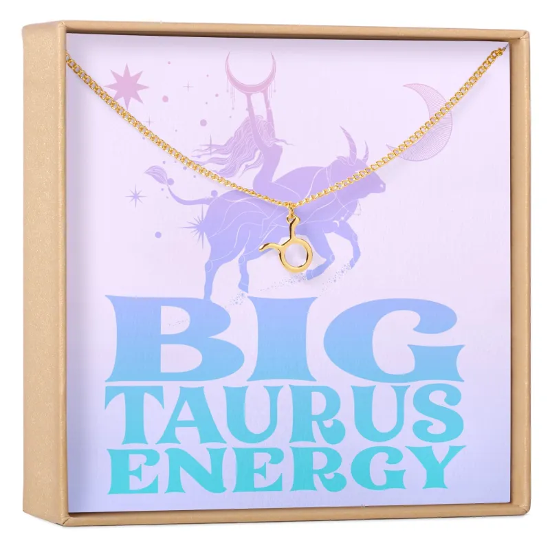 Big Taurus Energy Zodiac Necklace made by Zulily