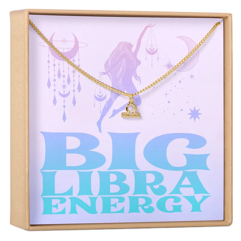 Big Libra Energy Zodiac Necklace made by Zulily