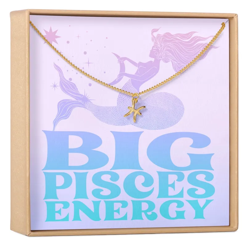 Big Pisces Energy Zodiac Necklace made by Zulily