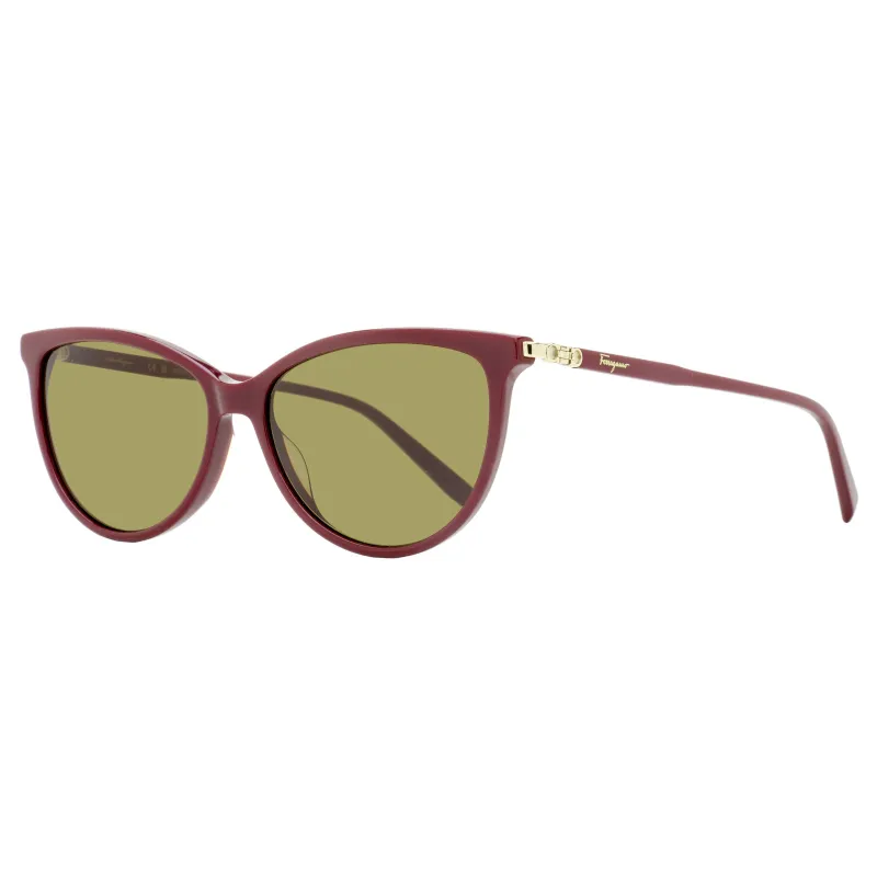 Ferragamo Gancini Cat-Eye Sunglasses SF2870SCP 604 Burgundy 55mm made by Salvatore Ferragamo
