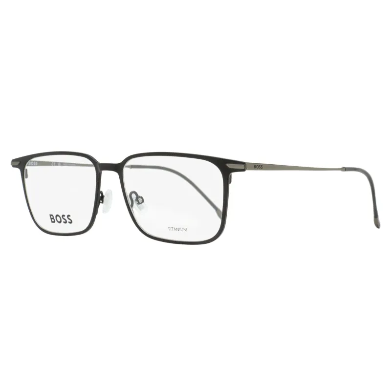 Boss Titanium Rectangular Eyeglasses B1253 003 Matte Black 54mm made by Hugo Boss