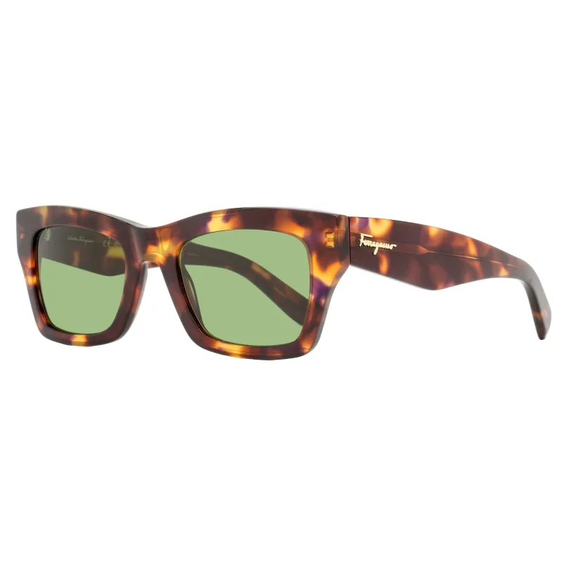 Ferragamo Bold Rectangular Sunglasses SF996SCP 643 Antique Rose 51mm made by Salvatore Ferragamo