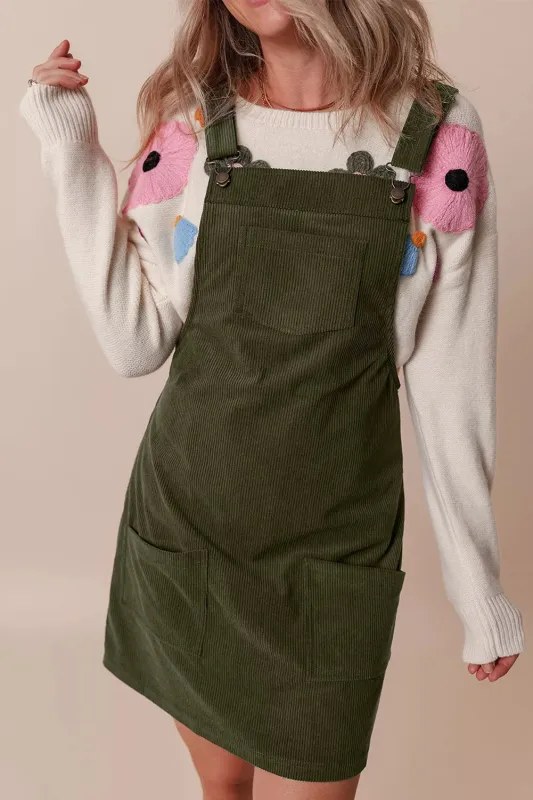 Threaded Pear Alexis Front Pockets Corduroy Overall Dress made by Threaded Pear