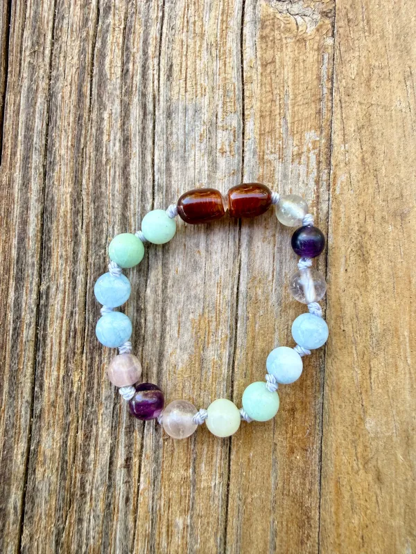 Amethyst + Amazonite + Aquamarine || Gemstone Bracelet made by Zulily