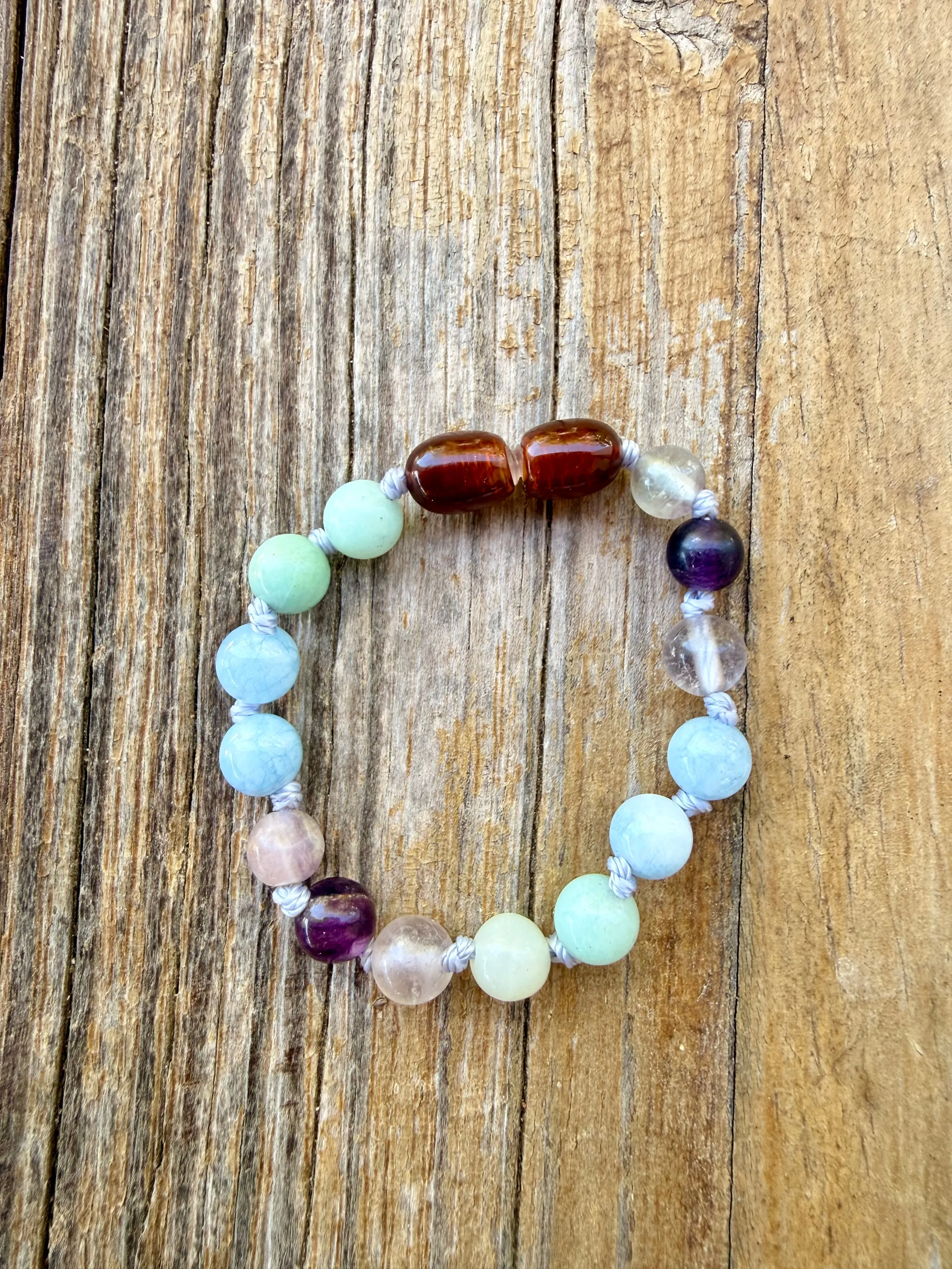 Amethyst + Amazonite + Aquamarine || Gemstone Bracelet sold by Zulily