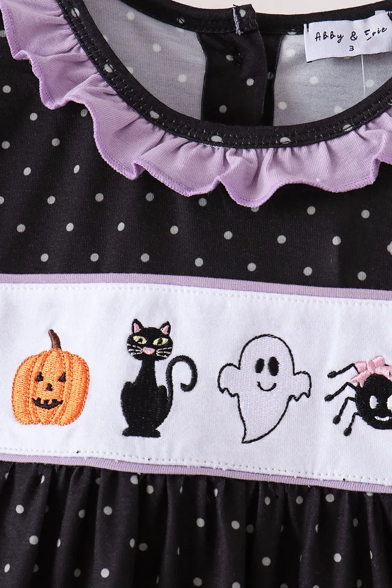 Black Ghost Spider Embroidery Ruffle Dress sold by Zulily product image thumbnail 2