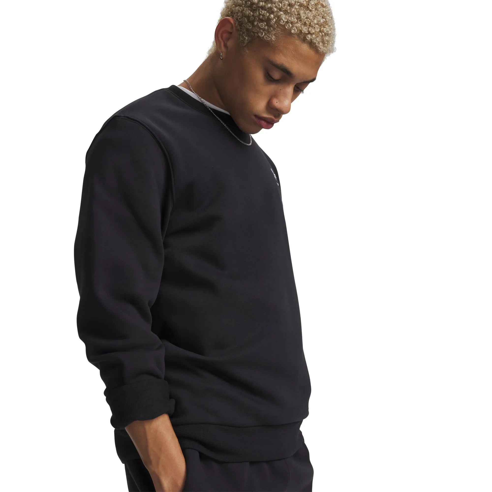 Under Armour Mens UA Essential Fleece Crew - Black sold by Zulily product image thumbnail 3