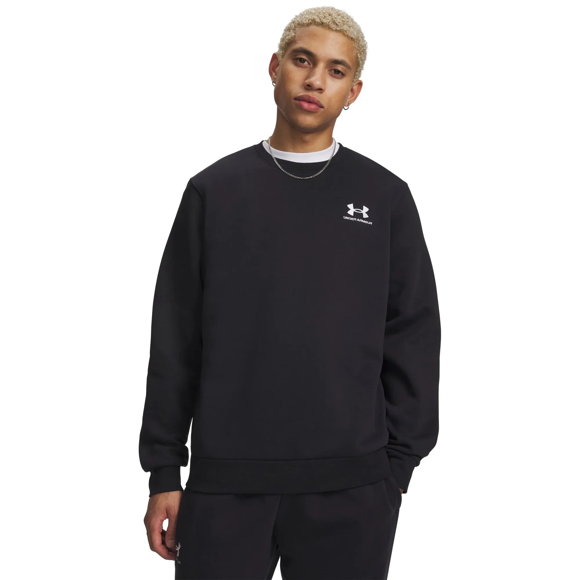 Under Armour Mens UA Essential Fleece Crew - Black sold by Zulily