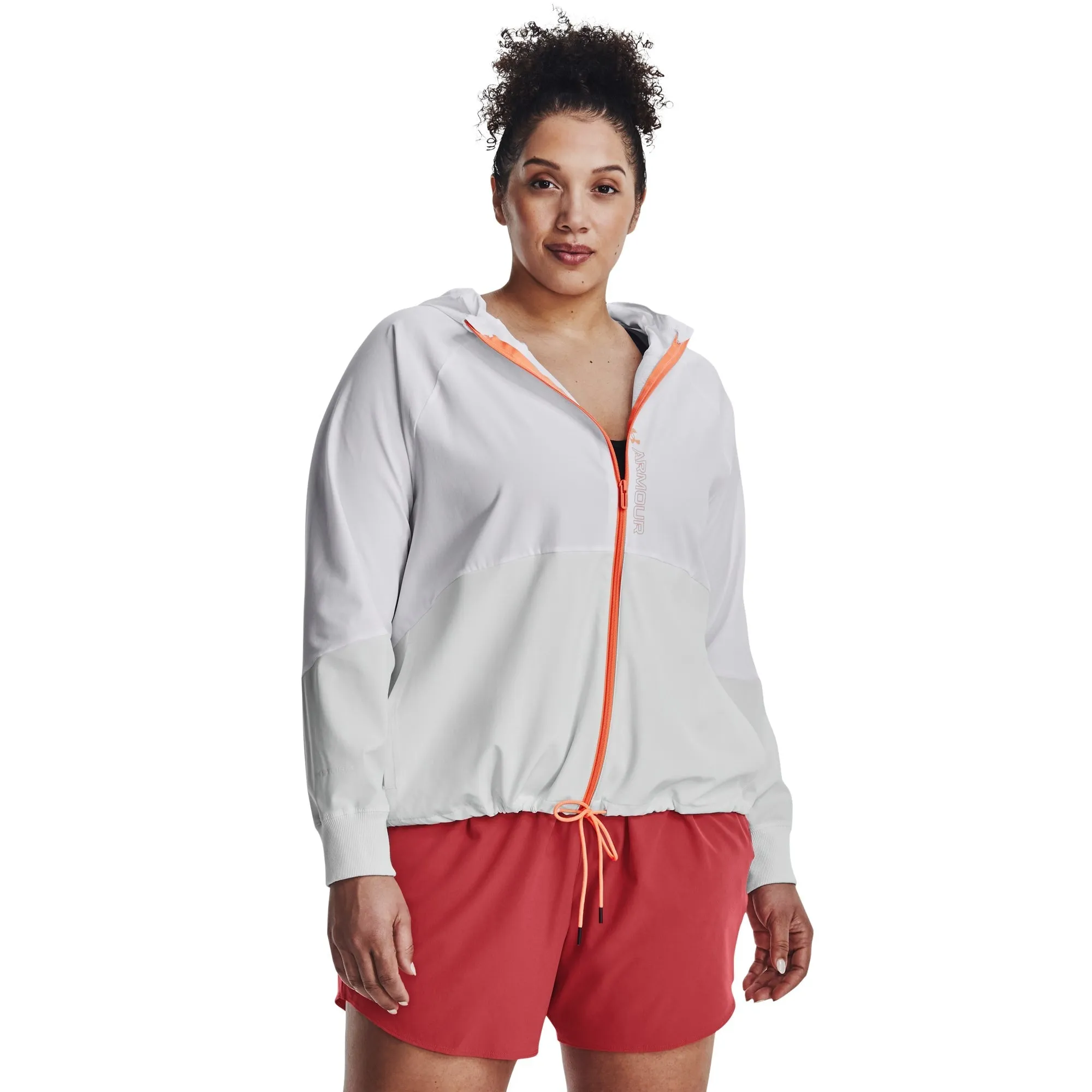 Under Armour Womens UA Woven Waterproof Jacket - White/Gray sold by Zulily
