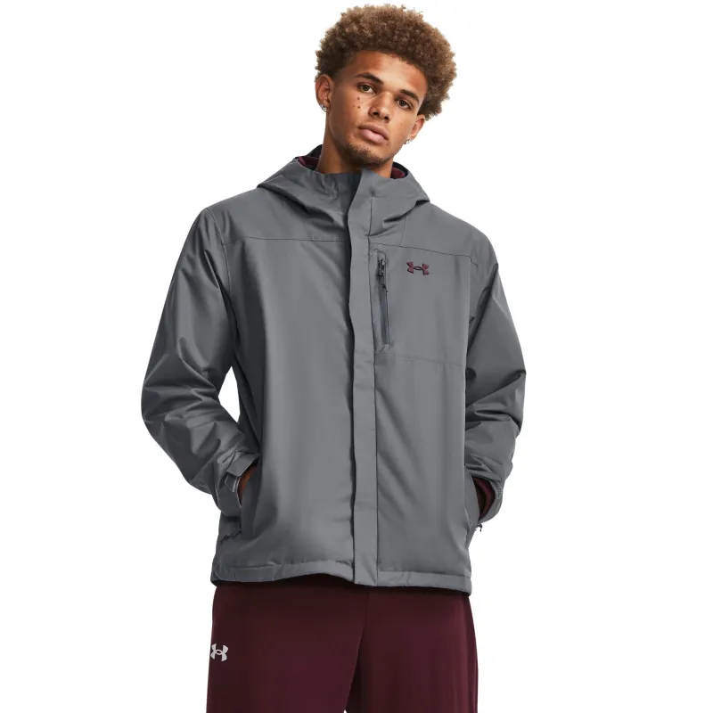 Under Armour Mens UA Porter 3-In-1 Jacket - Pitch Grey/Dark Maroon made by Under Armour