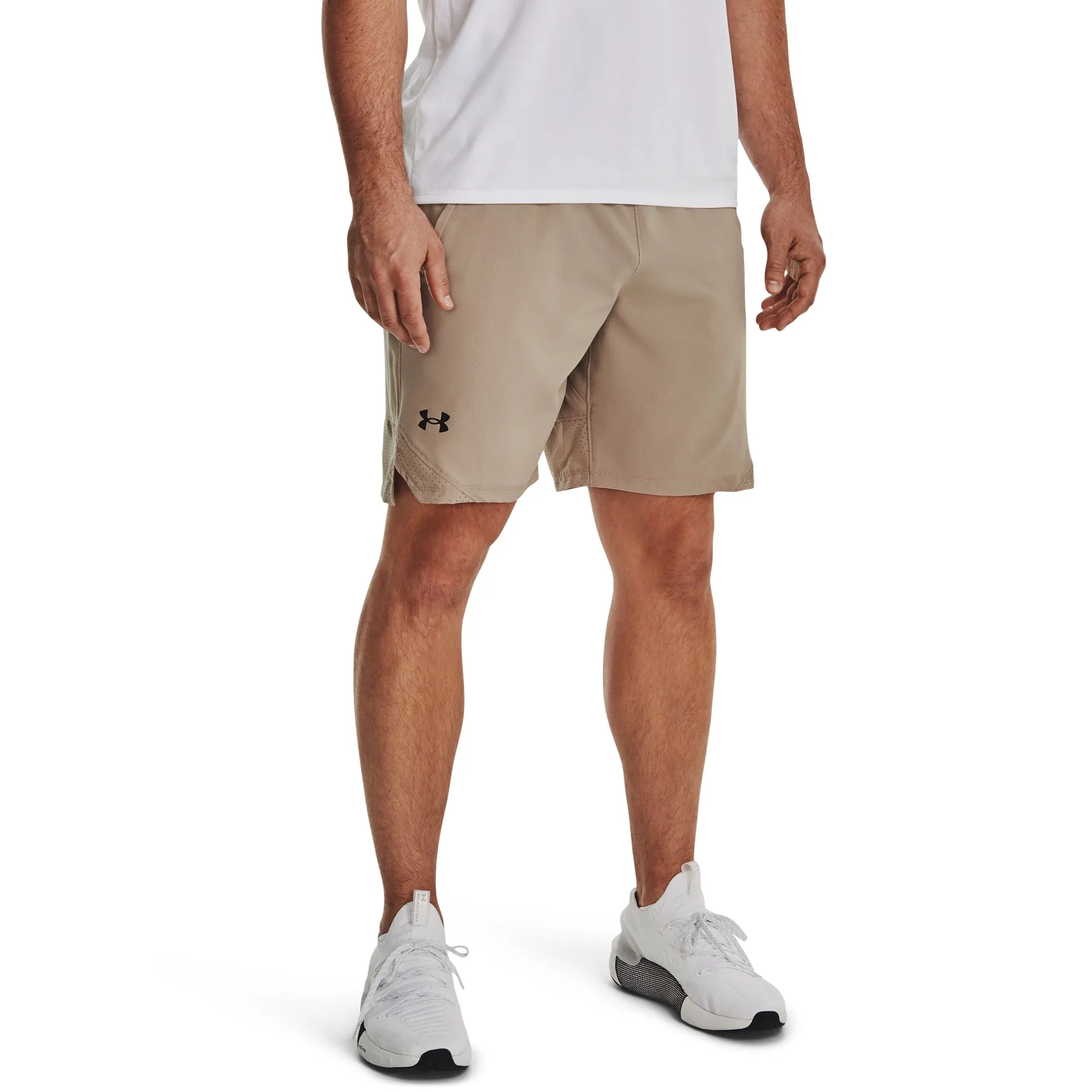 Under Armour Mens UA Vanish Woven Shorts - Timberwolf Taupe/Black sold by Zulily