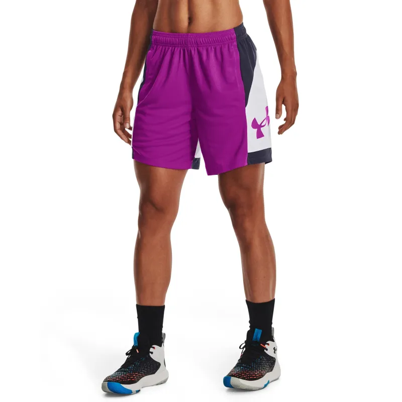 Under Armour Womens UA Basketball Baseline 6" Shorts - Purple/White made by Under Armour