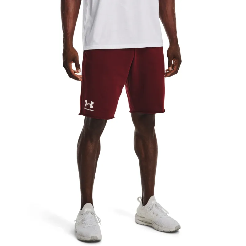 Under Armour Mens UA Rival Terry Shorts - Chestnut Red/Onyx White made by Under Armour