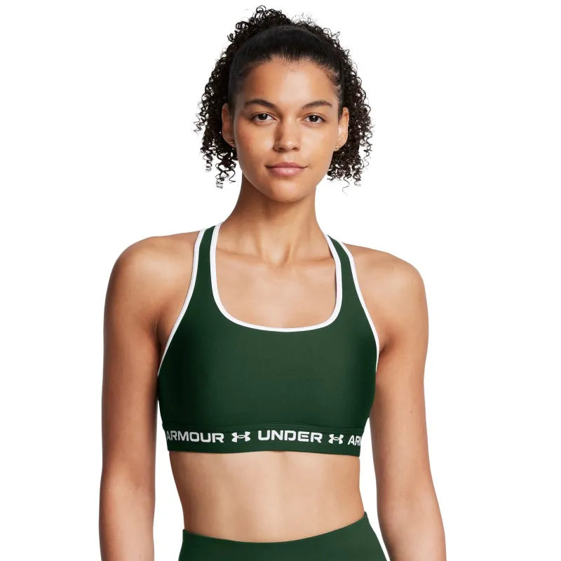Under Armour Womens UA Mid Crossback Sports Bra - Green/Forest made by Under Armour