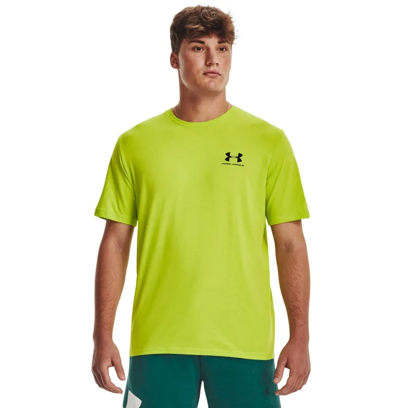 Under Armour Mens UA Sportstyle Left Chest Short Sleeve T-Shirt - Velocity/Black/Black made by Under Armour
