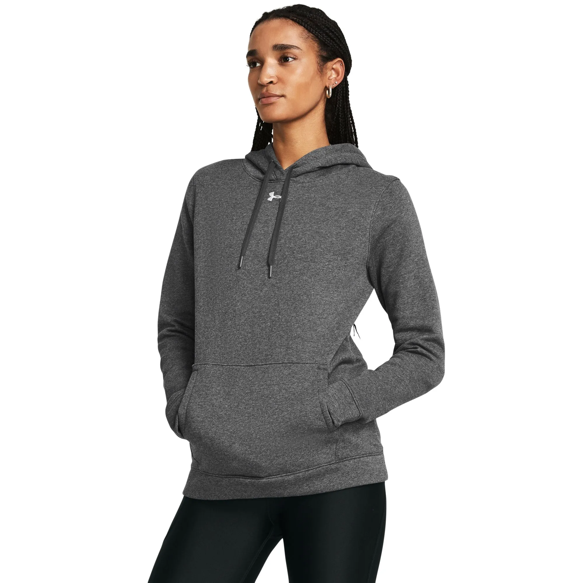 Under Armour Womens UA Hustle Fleece Hoody - Carbon Heather sold by Zulily