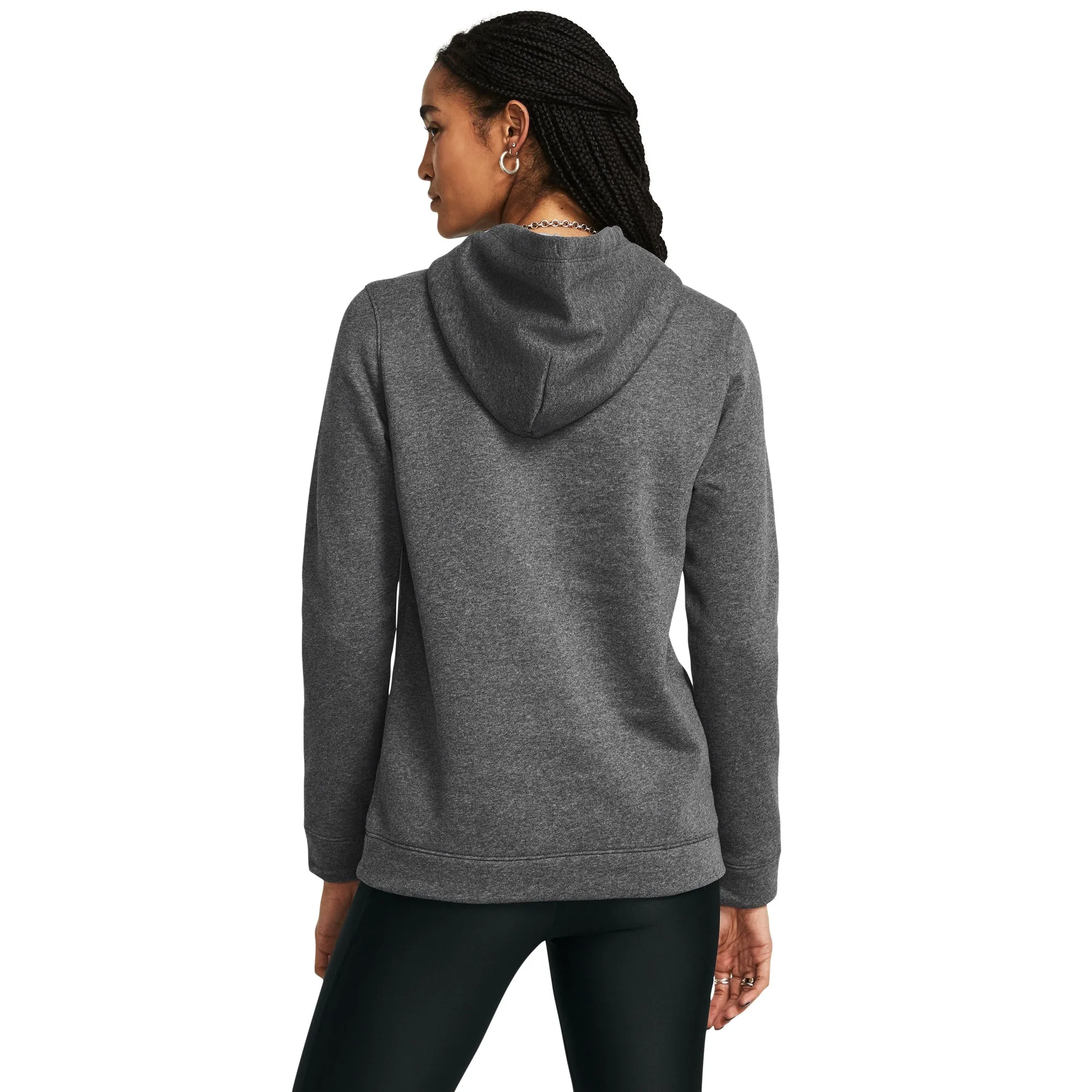 Under Armour Womens UA Hustle Fleece Hoody - Carbon Heather sold by Zulily product image thumbnail 2