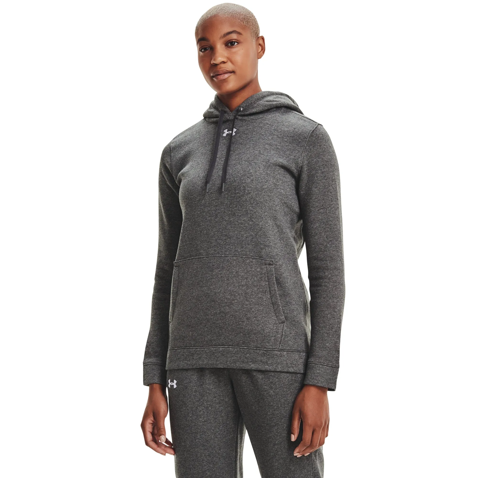 Under Armour Womens UA Hustle Fleece Hoody - Carbon Heather sold by Zulily
