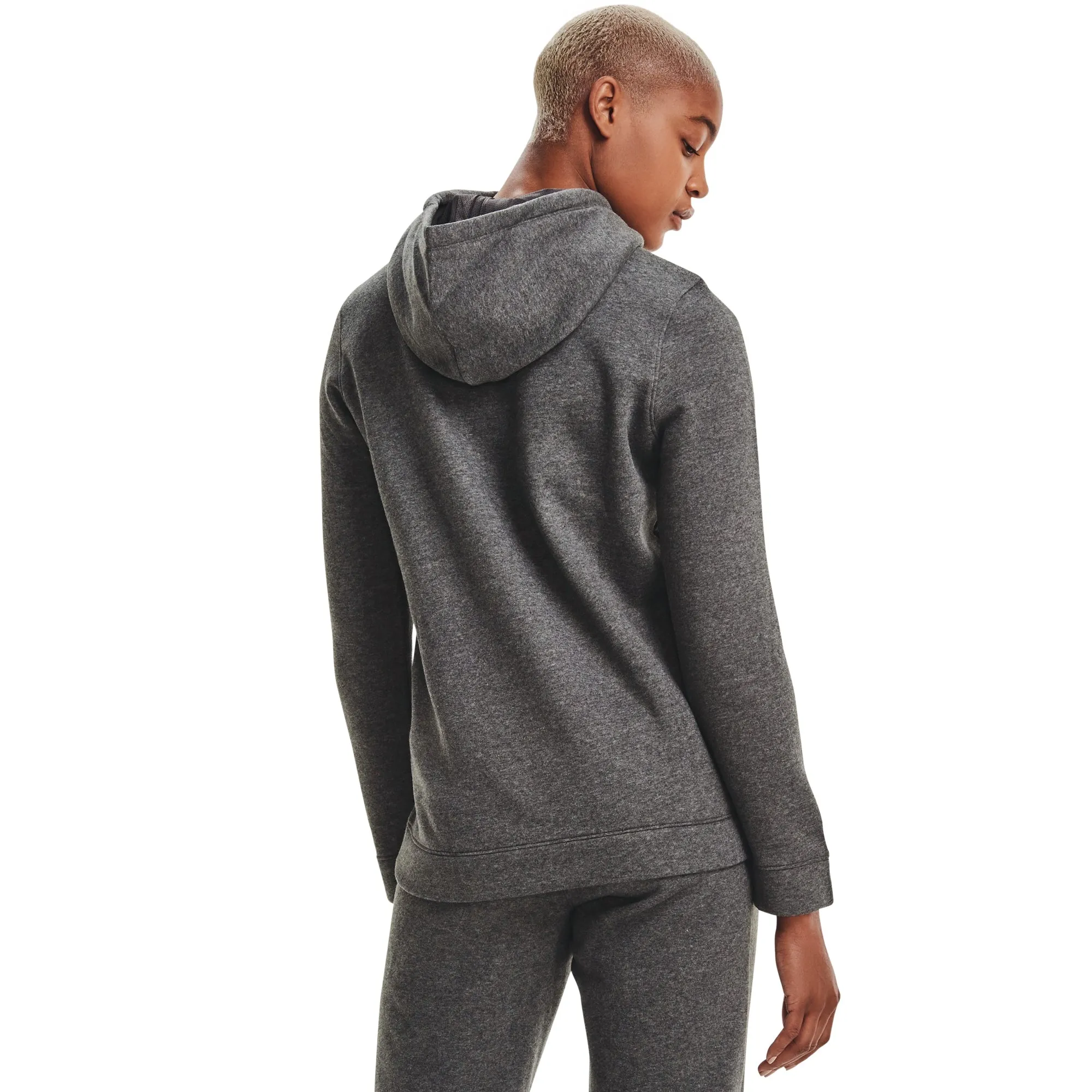 Under Armour Womens UA Hustle Fleece Hoody - Carbon Heather sold by Zulily product image thumbnail 2