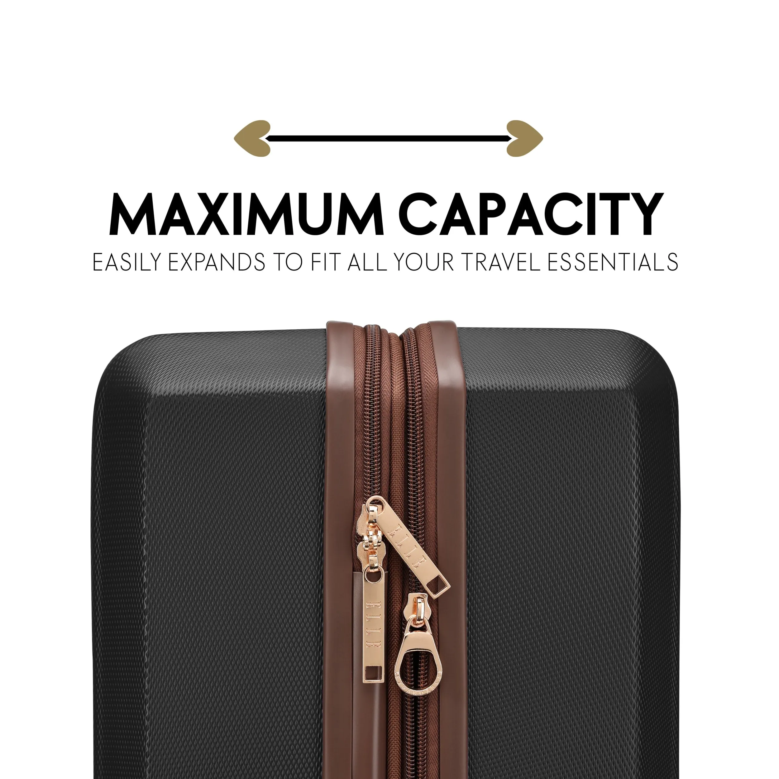 ELLE Luxe Journey 3 Piece Expandable Retro Spinner Luggage Set sold by Zulily product image thumbnail 5