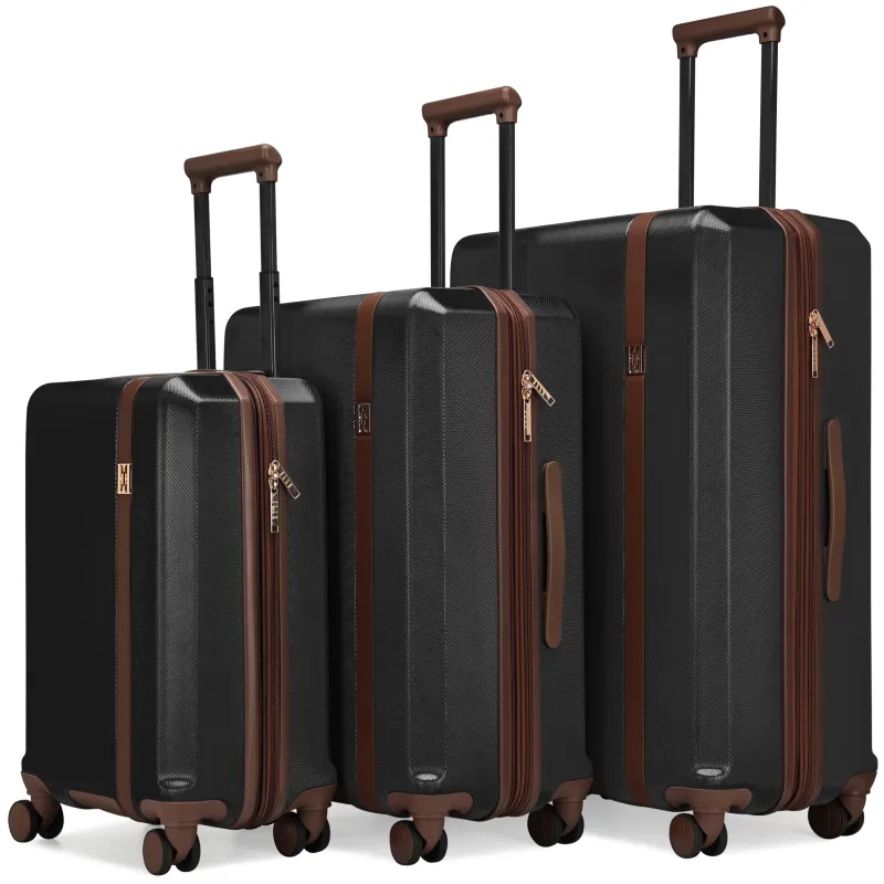 ELLE Luxe Journey 3 Piece Expandable Retro Spinner Luggage Set made by Elle