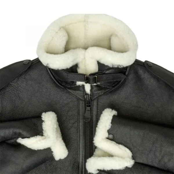 Men B-6 Black Shearling Bomber Jacket sold by Zulily product image thumbnail 3