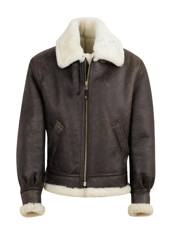 Classic Brown Sheepskin B3 Bomber Shearling Jacket sold by Zulily product image thumbnail 3